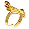 Genuine Baltic Amber and 925 Sterling Silver Gold Plated with 1 micron of 22 Carat Gold Adjustable Ring - MG401