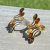 Genuine Baltic Amber and 925 Sterling Silver Gold Plated with 1 micron of 22 Carat Gold Adjustable Ring - MG401