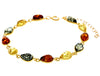 Load image into Gallery viewer, Classic 925 Sterling Silver Gold Plated with 22 Carat Gold 19 cm + 4.5 cm Link Bracelet set with Genuine Baltic Amber Gemstones - MG502