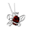 Load image into Gallery viewer, 925 Sterling Silver &amp; Genuine Baltic Amber Cute Bee Pendant 666