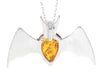 925 Sterling Silver & Baltic Amber Bat Pendant - 692