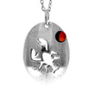 925 Sterling Silver & Genuine Baltic Amber Classic  Zodiac Cancer  Pendant - 750