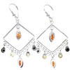 Load image into Gallery viewer, 925 Sterling Silver &amp; Genuine Baltic Amber Large Drop Earrings - 8205