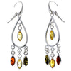 Load image into Gallery viewer, 925 Sterling Silver &amp; Genuine Baltic Amber Large Drop Earrings - 8211