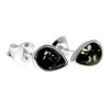 925 Sterling Silver & Genuine Baltic Amber Little Pears Studs Earrings  - AA013