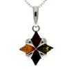 925 Sterling Silver & Genuine Baltic Amber Classic Pendant - AA211