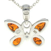 Load image into Gallery viewer, 925 Sterling Silver &amp; Genuine Baltic Amber Classic Butterfly Pendant - AA228