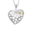 925 Sterling Silver & Genuine Baltic Amber Small Heart Pendant - AA248