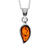 925 Sterling Silver & Genuine Baltic Amber Nugget Classic Pendant - AA249
