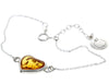 Load image into Gallery viewer, 925 Sterling Silver &amp; Genuine Baltic Amber Heart Bracelet 18 cm + 3 cm  - AA503