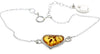 Load image into Gallery viewer, 925 Sterling Silver &amp; Genuine Baltic Amber Heart Bracelet 18 cm + 3 cm  - AA503