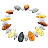 925 Sterling Silver & Genuine Baltic Amber Exclusive Link Bracelet - AA504