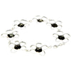 925 Sterling Silver & Genuine Baltic Amber Exclusive Flowers Link Bracelet - AA505