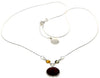 925 Sterling Silver & Genuine Baltic Amber Multi Stones Round Classic Exclusive Necklace - AA902