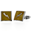 Load image into Gallery viewer, 925 Sterling Silver &amp; Genuine Baltic Amber Exclusive Thunder Lightning Cufflinks - AAC008