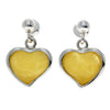 Load image into Gallery viewer, 925 Sterling Silver &amp; Genuine Baltic Amber Classic Hearts Drop Earrings - AC019