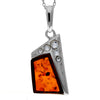 Load image into Gallery viewer, 925 Sterling Silver &amp; Genuine Baltic Amber Classic  Modern  Pendant - AC213