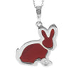 925 Sterling Silver & Baltic Amber Bunny Rabbit Pendant - AD221