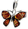 Load image into Gallery viewer, 925 Sterling Silver &amp; Genuine Baltic Amber Butterfly Pendant - AD217