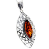 Load image into Gallery viewer, 925 Sterling Silver &amp; Genuine Baltic Amber Large Classic Celtic Pendant - AP05