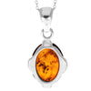 Load image into Gallery viewer, 925 Sterling Silver &amp; Genuine Baltic Amber Classic Oval Pendant - 573