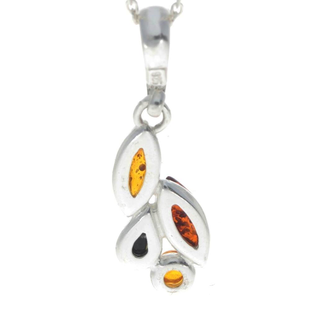 925 Sterling Silver & Genuine Baltic Amber Classic Pendant - AP8449