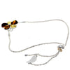 925 Sterling Silver & Baltic Amber Modern Flower Adjustable Bracelet - AXB3