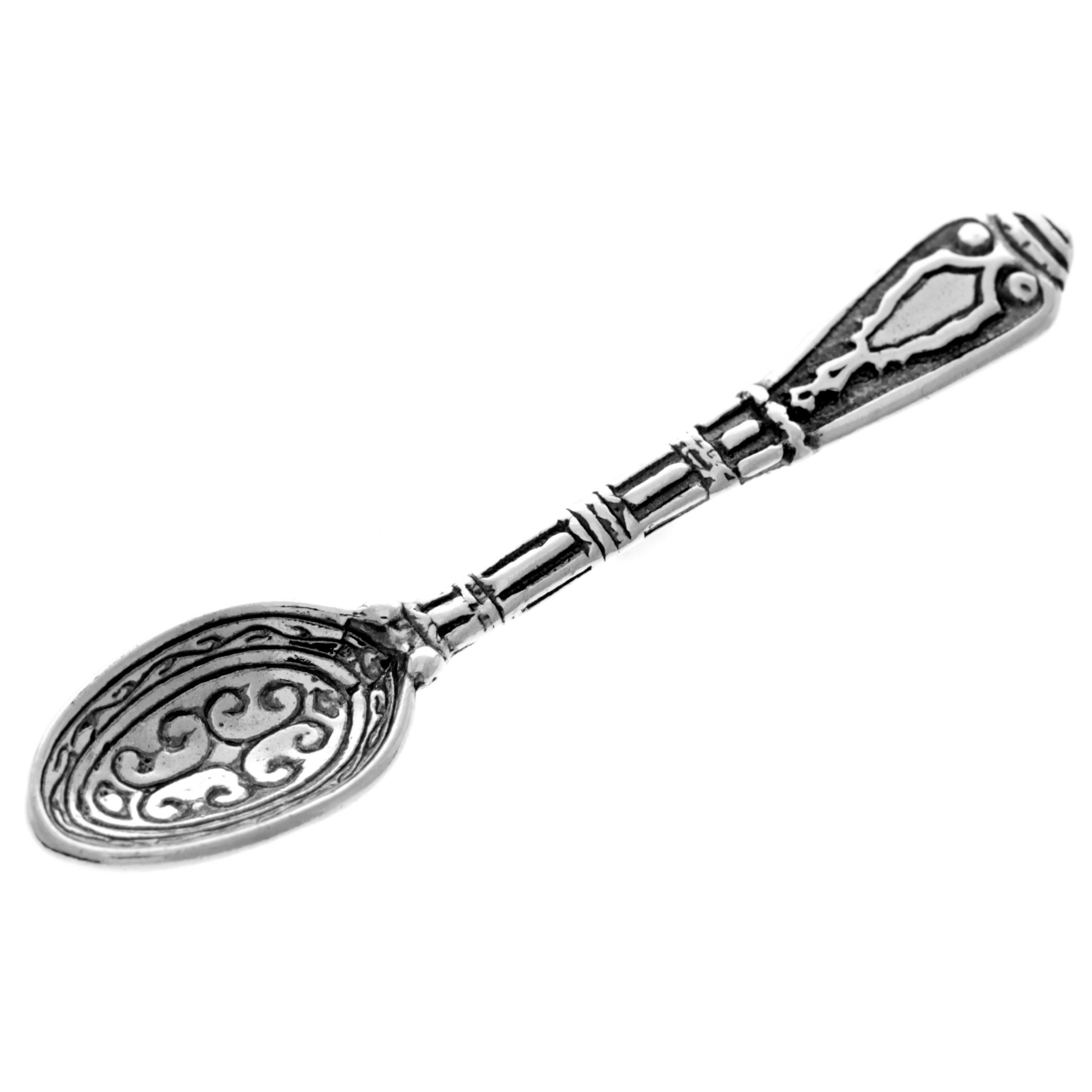 925 Sterling Silver Tiny Lucky Spoon Souvenir Gift for Luck and Wealth - BCSP1