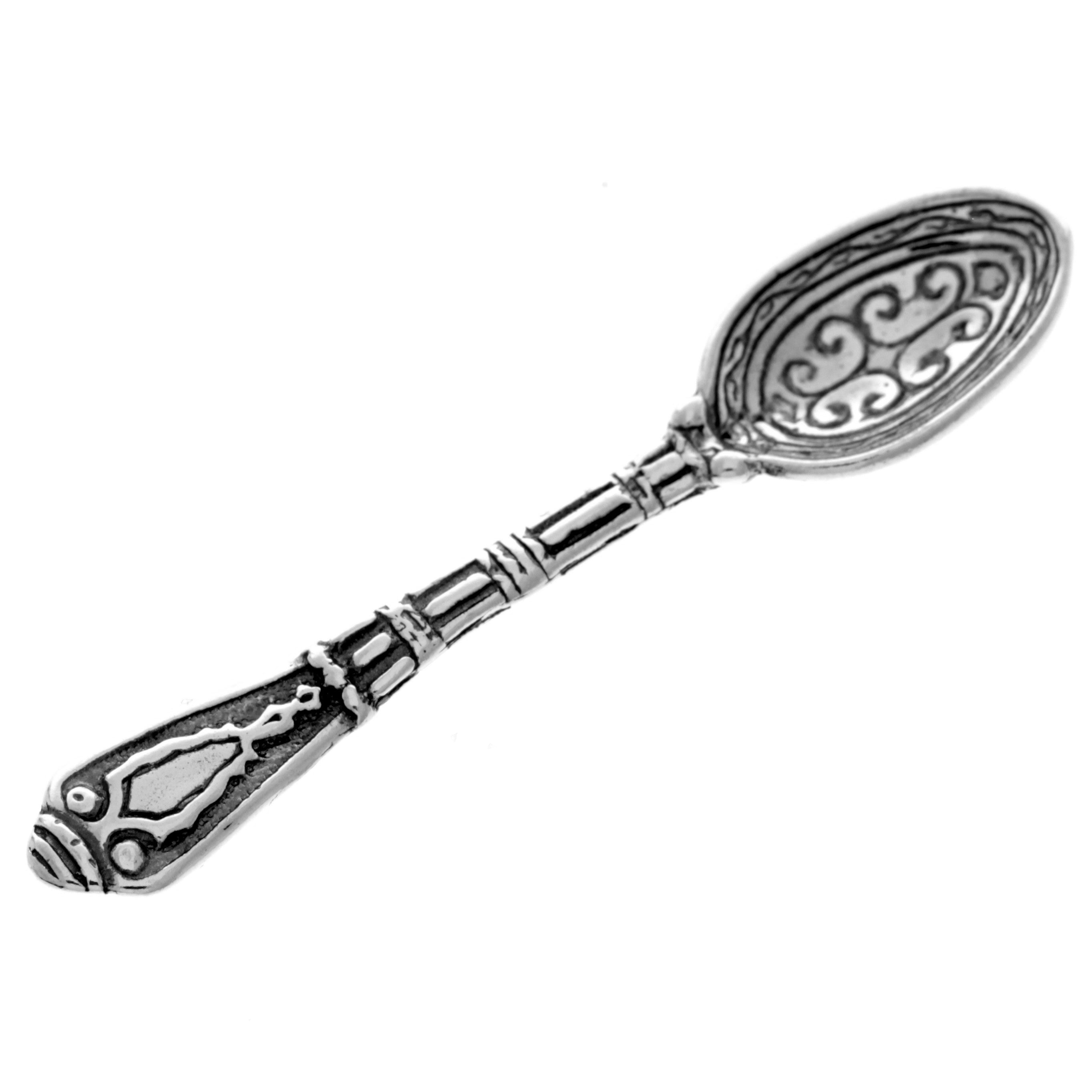 925 Sterling Silver Tiny Lucky Spoon Souvenir Gift for Luck and Wealth - BCSP1