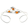 Load image into Gallery viewer, Beautiful Designer Silver Bangle with 3 Baltic Amber Stones - BL0054
