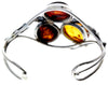 Load image into Gallery viewer, 925 Sterling Silver &amp; Genuine Cognac Baltic Amber Exclusive Bangle - BL0147