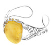 Load image into Gallery viewer, 925 Sterling Silver &amp; Genuine Lemon Baltic Amber Exclusive Bangle - BL0169