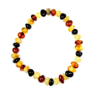 Certified Baltic Amber Baroque Beads Bracelet Elasticated - Sizes Child to Adult