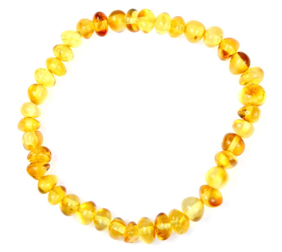 Certified Baltic Amber Baroque Beads Bracelet Elasticated - Sizes Baby to Adult - SilverAmberJewellery
