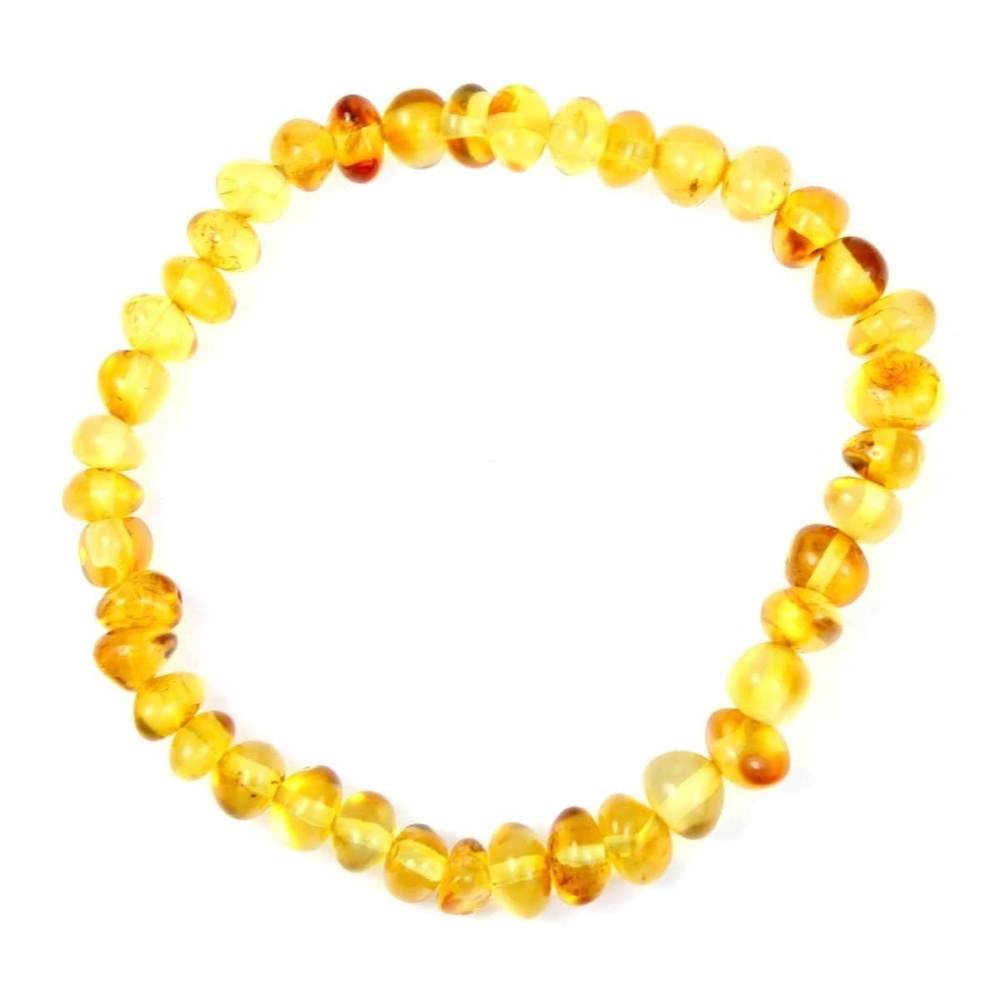 Certified Baltic Amber Baroque Beads Bracelet Elasticated - Sizes Baby to Adult - SilverAmberJewellery