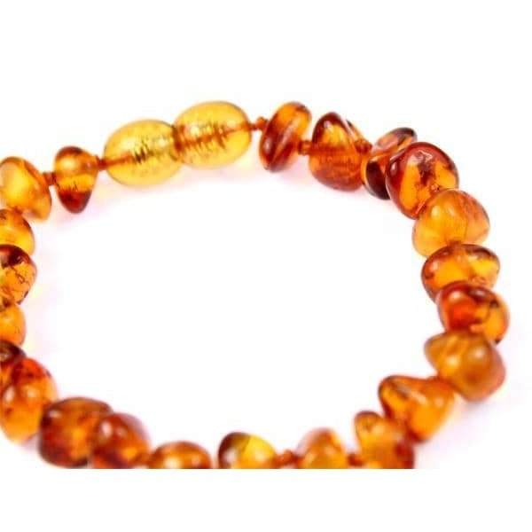 Beautiful Baroque Bracelets & Anklets in Cognac colour - Sizes Baby to Adults - SilverAmberJewellery