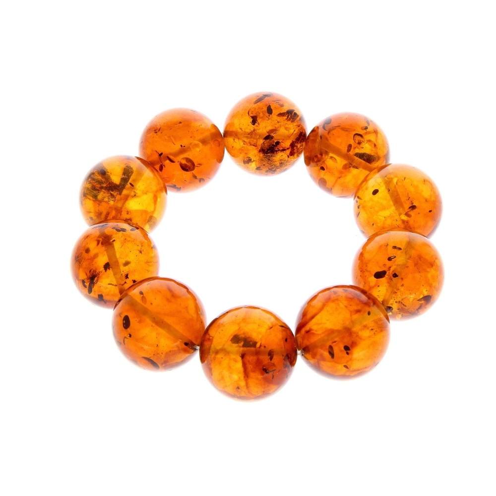 Exclusive perfect ball Genuine Baltic Amber Bracelet - BT0124