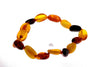 Load image into Gallery viewer, Certified Baltic Amber Beans Beads Bracelet in Mixed Colours - Sizes Baby to Adult - SilverAmberJewellery