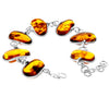 Load image into Gallery viewer, 925 Sterling Silver &amp; Genuine Cognac Baltic Amber Exclusive Link Bracelet with extender - BT173
