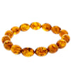 Load image into Gallery viewer, Genuine Baltic Amber Elastic Bracelet for Women - Oval Olive Amber Beads 12x10 mm - BT0175