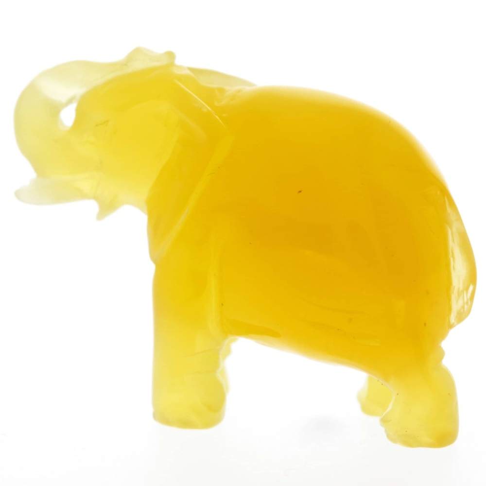 Figurine Superb Quality Handmade Natural Carved Elephant made of Genuine Baltic Amber - CRV95