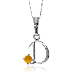 925 Sterling Silver & Genuine Baltic Amber Initials Alphabet Letters Pendant - AP