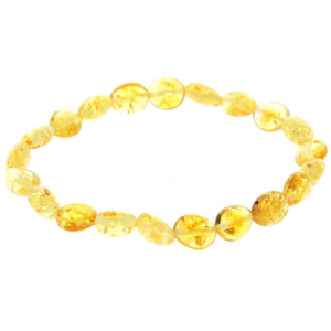 Certified Baltic Amber Bean Beads Bracelet Elasticated - Sizes Child to Adult