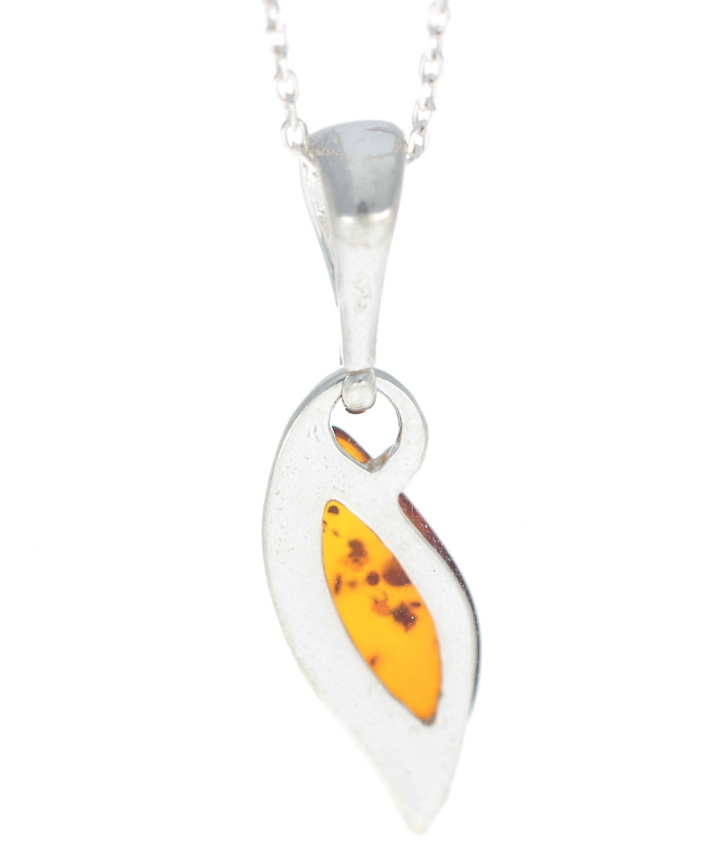 925 Sterling Silver & Genuine Baltic Amber Classic Pendant - G202