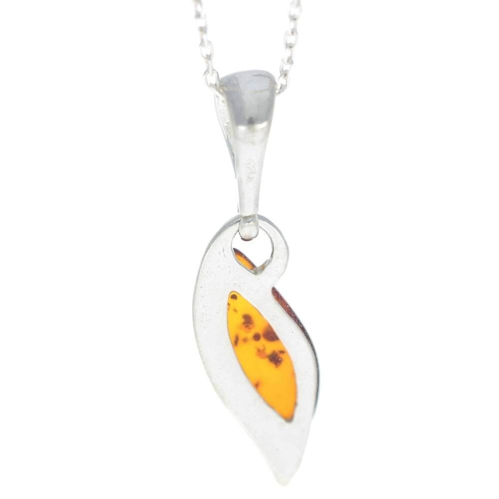 925 Sterling Silver & Genuine Baltic Amber Classic Pendant - G202