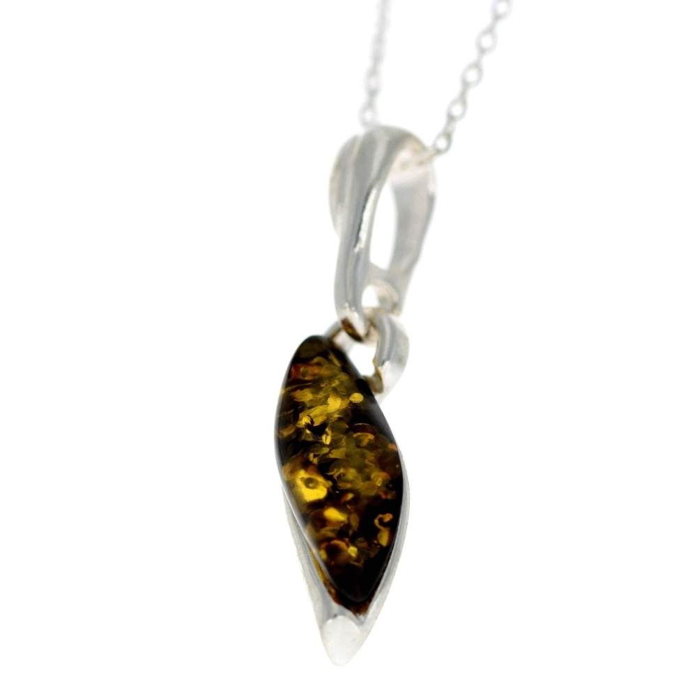 925 Sterling Silver & Genuine Baltic Amber Classic Pendant - G202