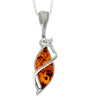 Load image into Gallery viewer, 925 Sterling Silver &amp; Genuine Baltic Amber Modern Pendant - G203