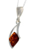 925 Sterling Silver & Genuine Baltic Amber Classic Pendant - G205