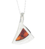 Load image into Gallery viewer, 925 Sterling Silver &amp; Genuine Baltic Amber Triagle Modern Pendant - G208