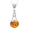 925 Sterling Silver & Genuine Baltic Amber Classic Pendant - G210